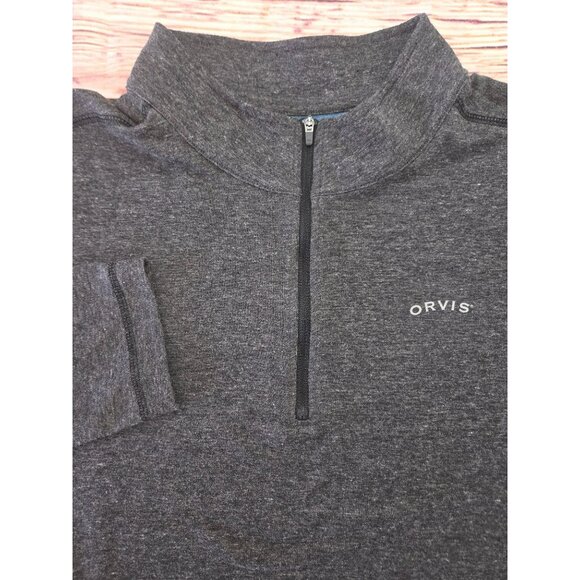 Orvis Mens Quarter Zip Pullover Small Charcoal Gray Classic Collection - Picture 4 of 7